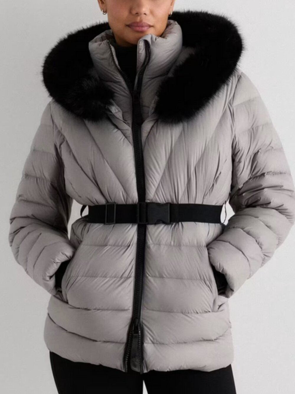 New! Quince Responsible Down Belted Puffer Coat in Morel Grey Size Medium